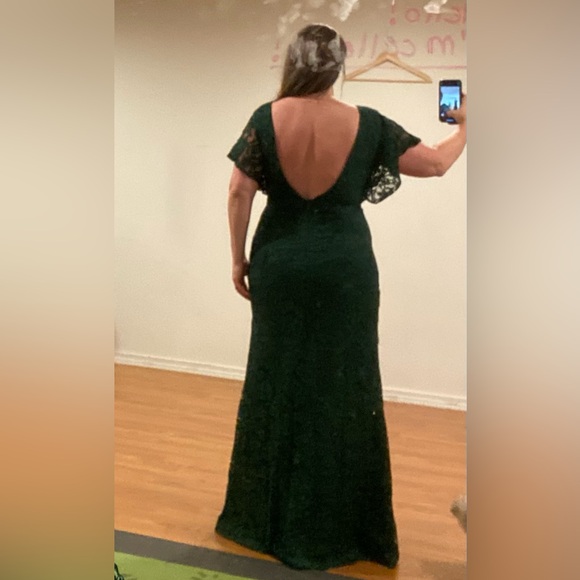 JJ’s House Dark Green Lace Formal Floor Length Dress - Picture 9 of 10